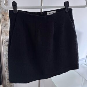 Babaton Black Tweed Mini Skirt